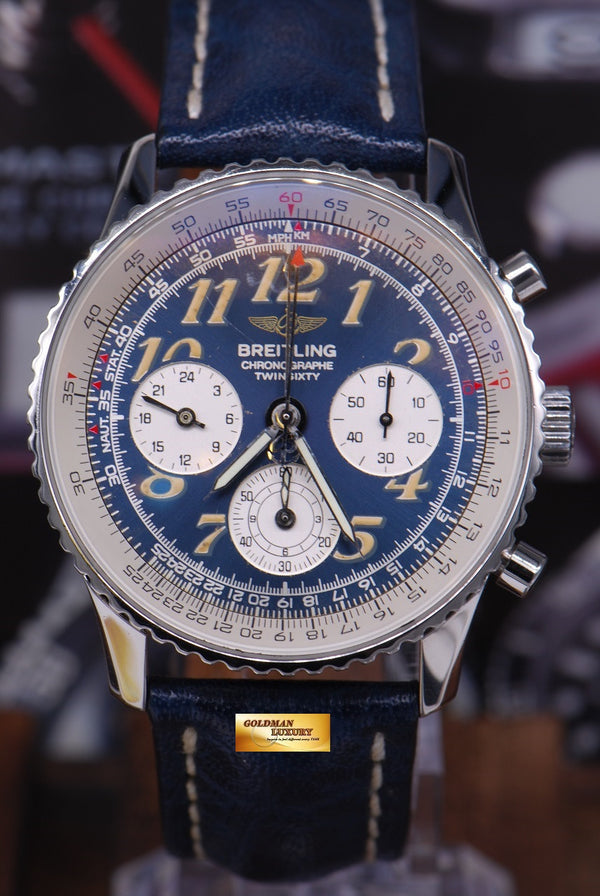 [SOLD] BREITLING NAVITIMER TWINSIXTY CHRONOGRAPH 41mm A39022 BLUE AUTOMATIC (NEAR MINT)