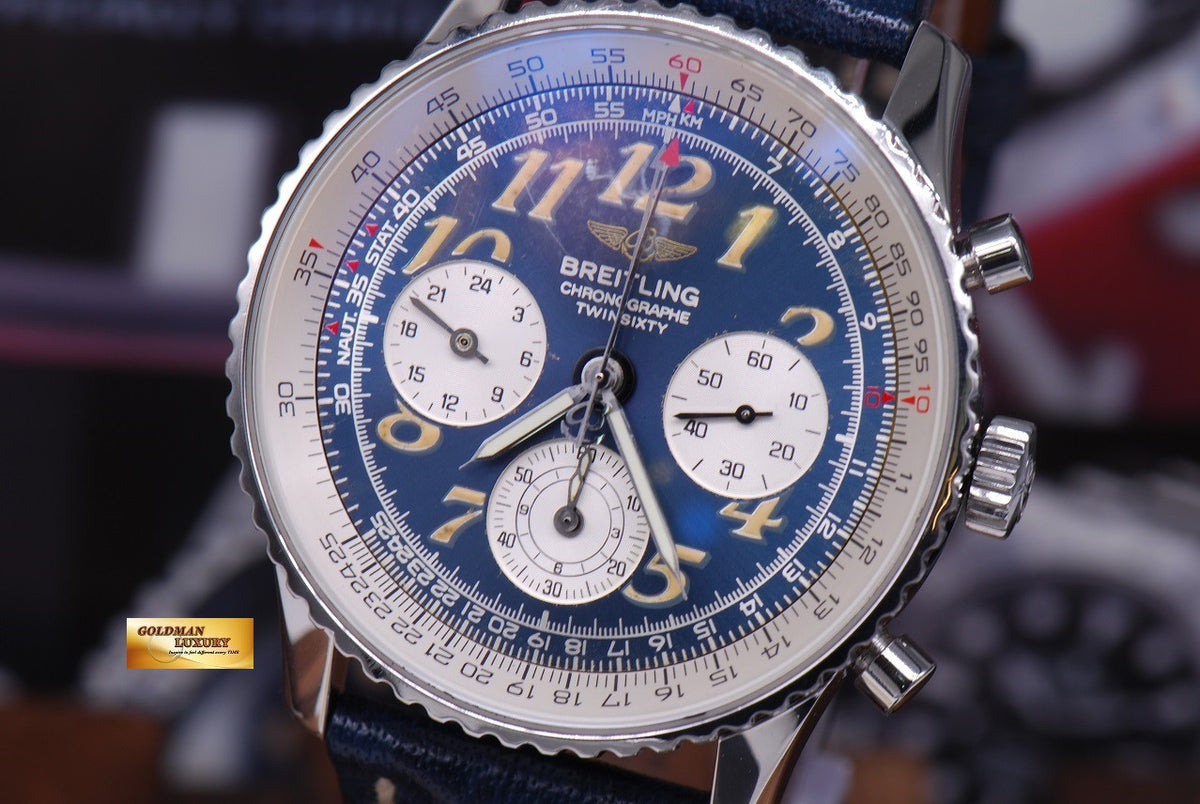 [SOLD] BREITLING NAVITIMER TWINSIXTY CHRONOGRAPH 41mm A39022 BLUE AUTOMATIC (NEAR MINT)