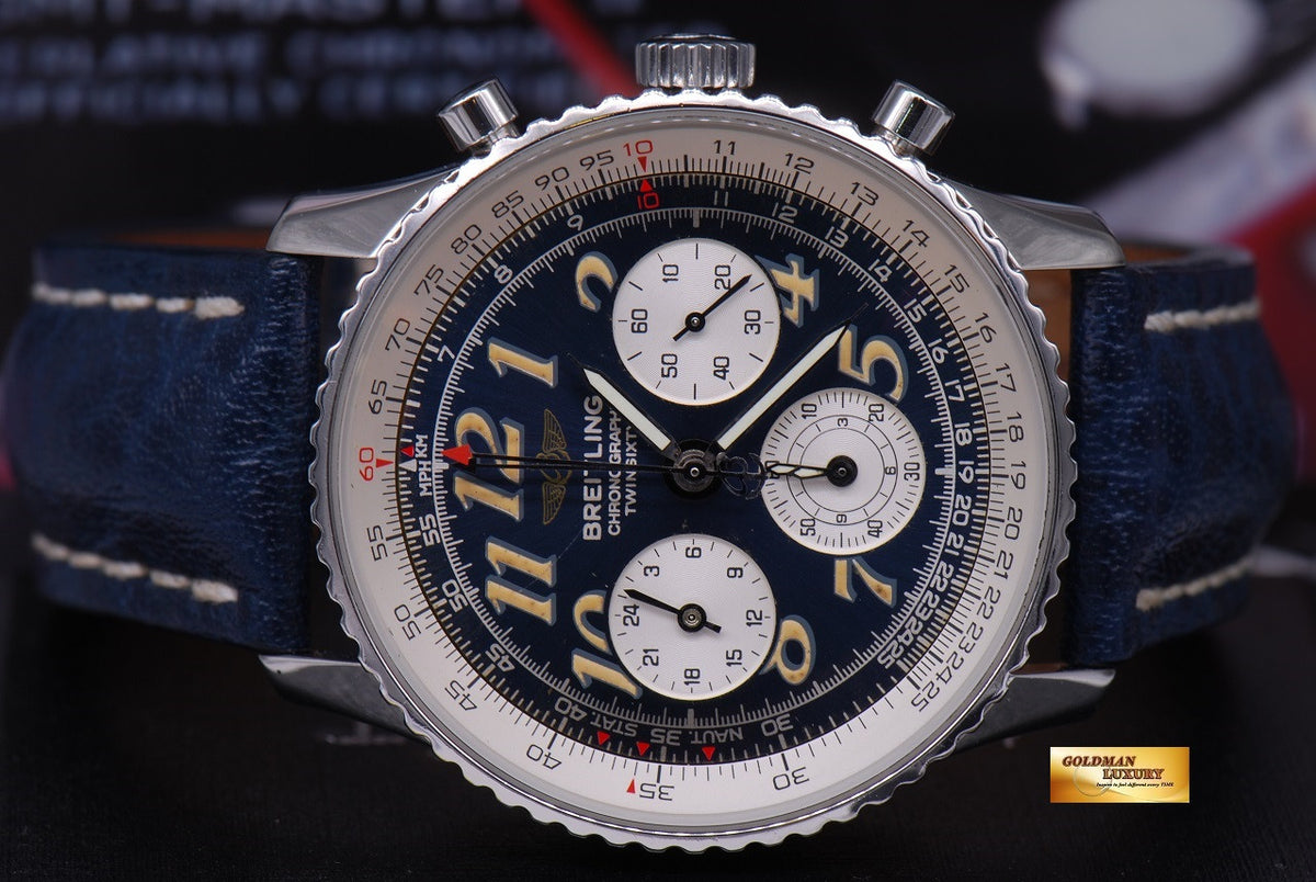 [SOLD] BREITLING NAVITIMER TWINSIXTY CHRONOGRAPH 41mm A39022 BLUE AUTOMATIC (NEAR MINT)