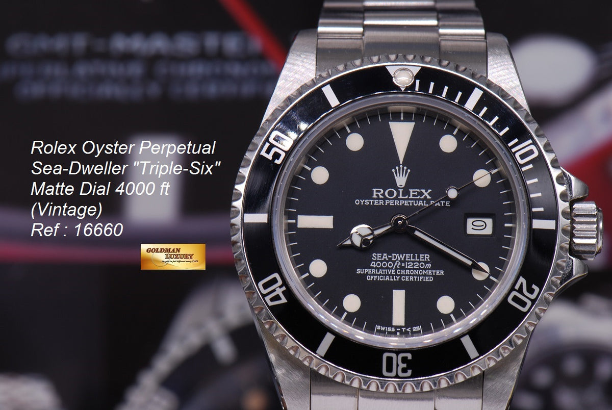 [SOLD] ROLEX OYSTER PERPETUAL SEA-DWELLER "TRIPLE-SIX" MATTE DIAL Ref 16660 COMPLETE B/P (VINTAGE)