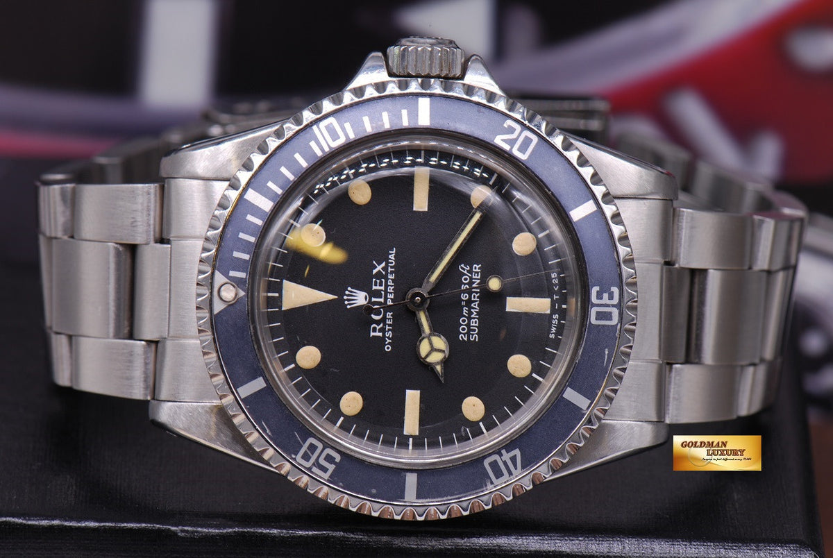 [SOLD] ROLEX OYSTER PERPETUAL SUBMARINER NO-DATE "METER FIRST" Ref 5513 (VINTAGE AGING)