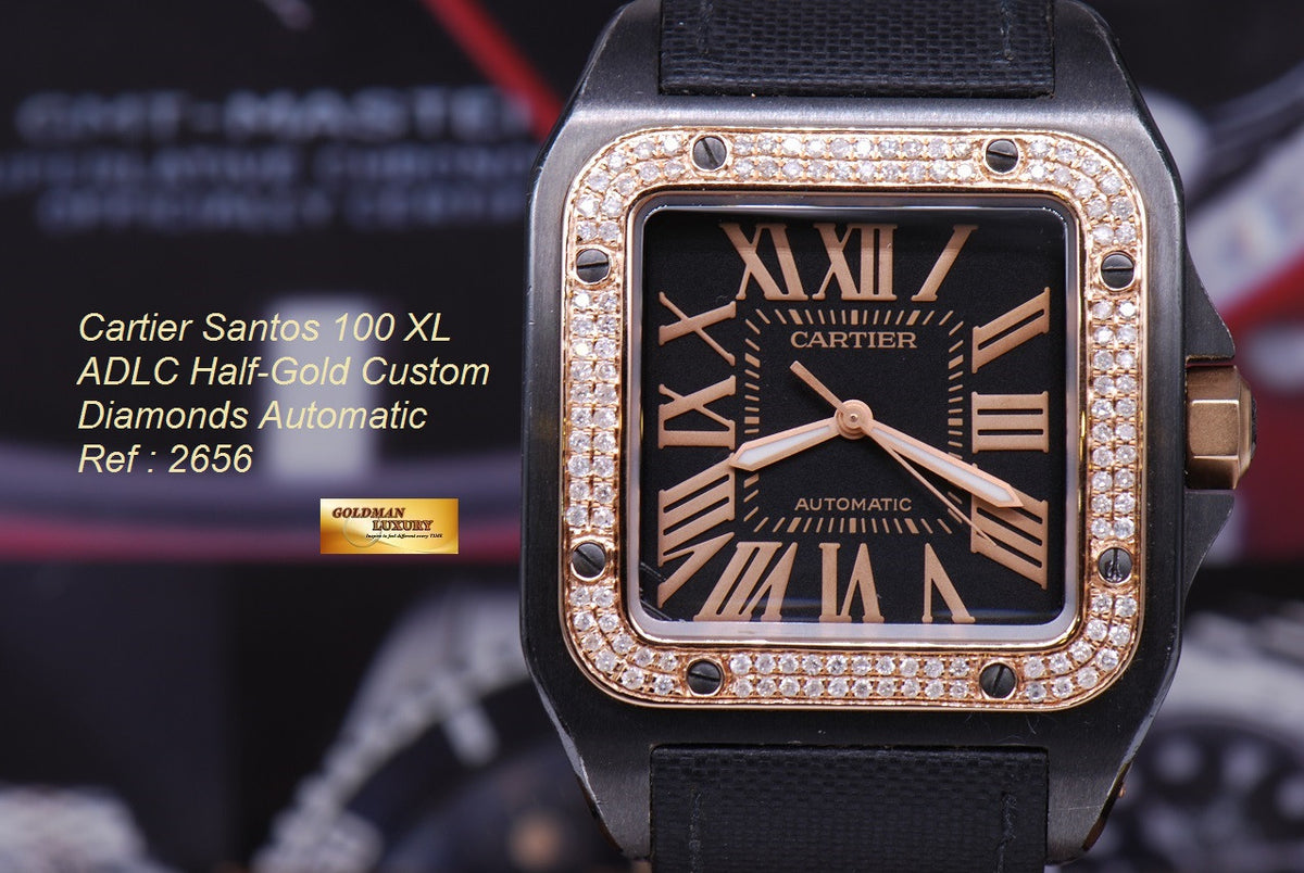 [SOLD] CARTIER SANTOS 100 XL ADLC CUSTOM DIAMONDS AUTOMATIC (NEAR MINT)