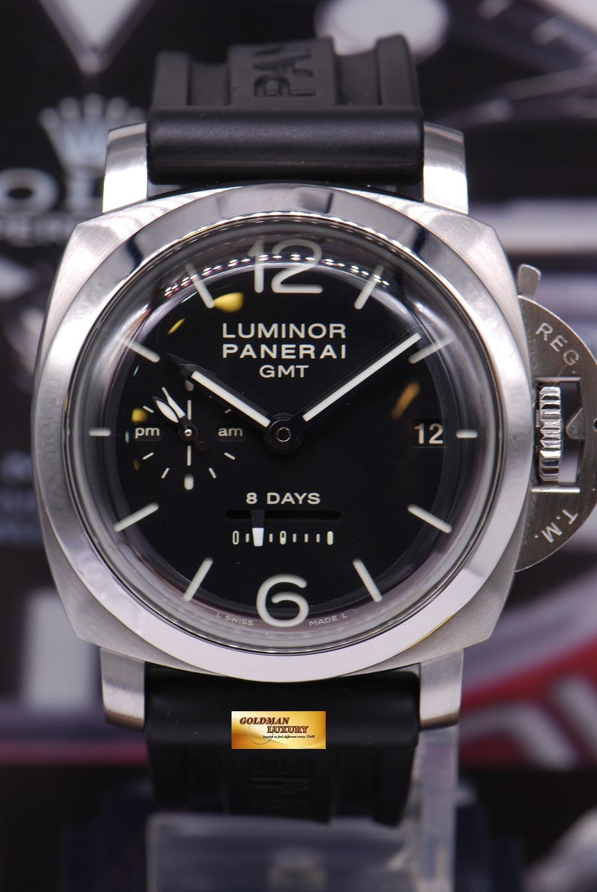 [SOLD] PANERAI LUMINOR 1950 8-DAYS GMT MANUAL am / pm DIAL PAM 233 (MINT)