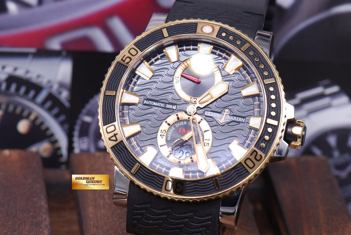 [SOLD] ULYSSE NARDIN MAXI MARINE DIVER GENTS 45mm TITANIUM & GOLD in RUBBER