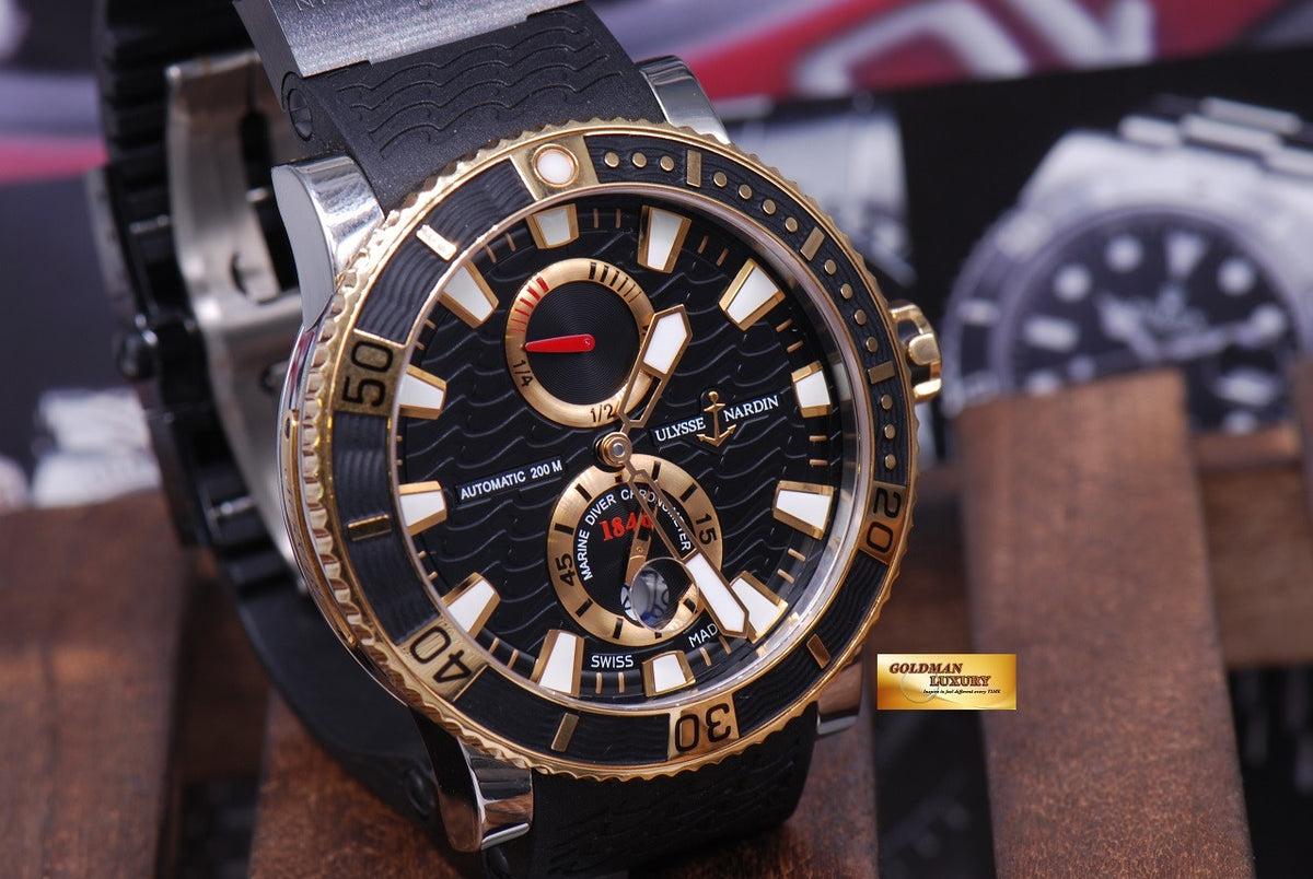 [SOLD] ULYSSE NARDIN MAXI MARINE DIVER GENTS 45mm TITANIUM & GOLD in RUBBER
