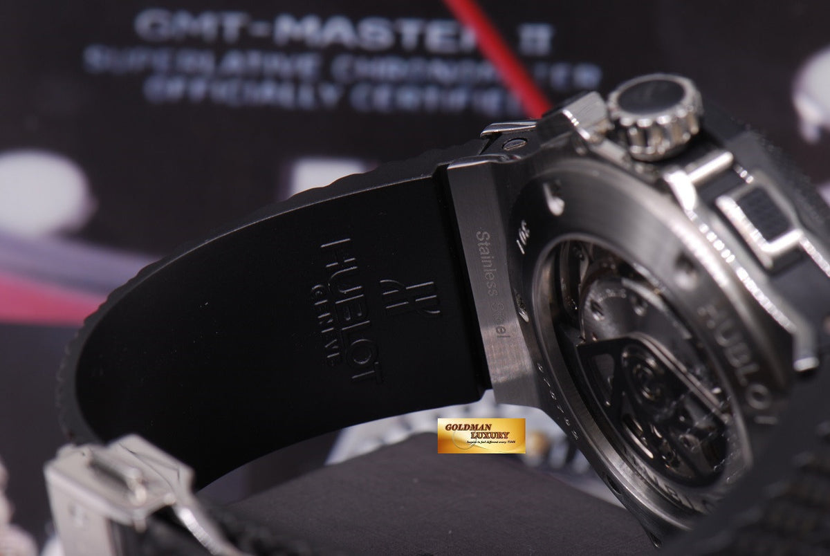 [SOLD] HUBLOT BIG BANG CHRONOGRAPH STAINLESS STEEL BLACK CERAMIC BEZEL AUTOMATIC (NEAR MINT)