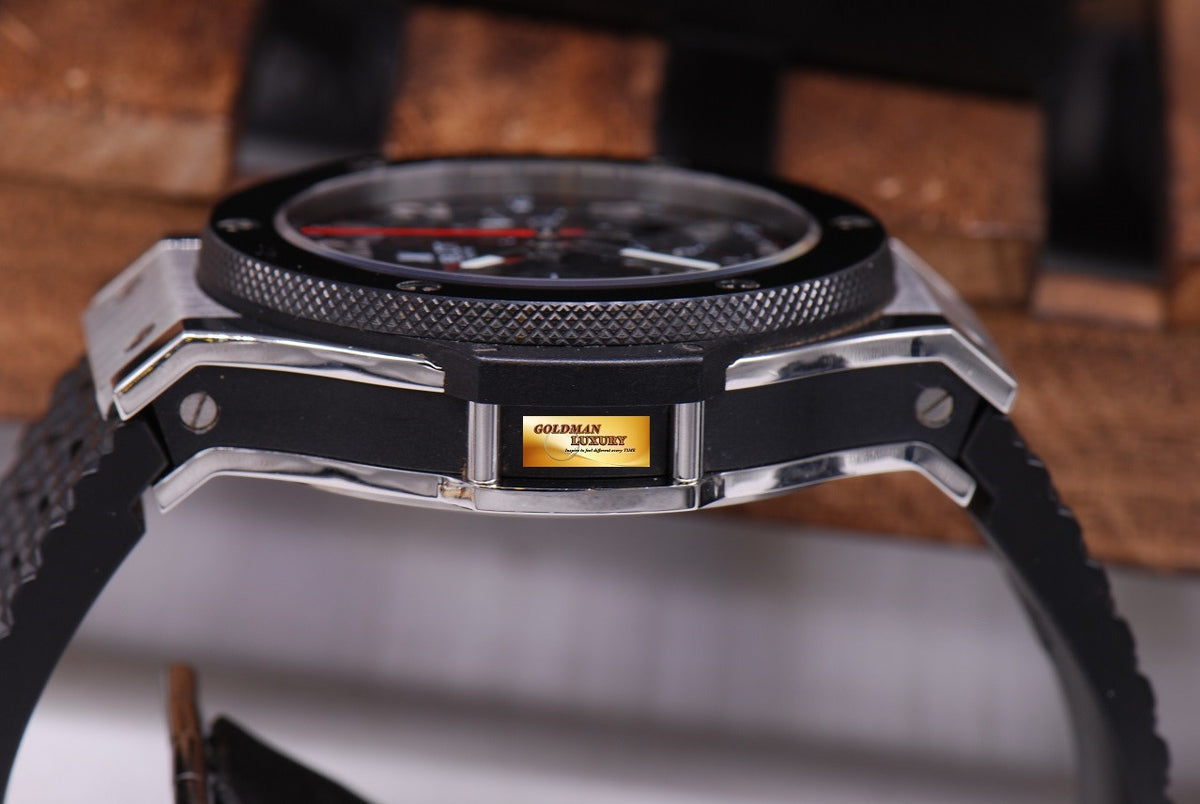 [SOLD] HUBLOT BIG BANG CHRONOGRAPH STAINLESS STEEL BLACK CERAMIC BEZEL AUTOMATIC (NEAR MINT)