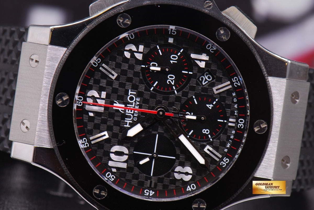 [SOLD] HUBLOT BIG BANG CHRONOGRAPH STAINLESS STEEL BLACK CERAMIC BEZEL AUTOMATIC (NEAR MINT)