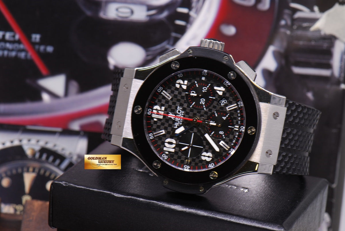 [SOLD] HUBLOT BIG BANG CHRONOGRAPH STAINLESS STEEL BLACK CERAMIC BEZEL AUTOMATIC (NEAR MINT)