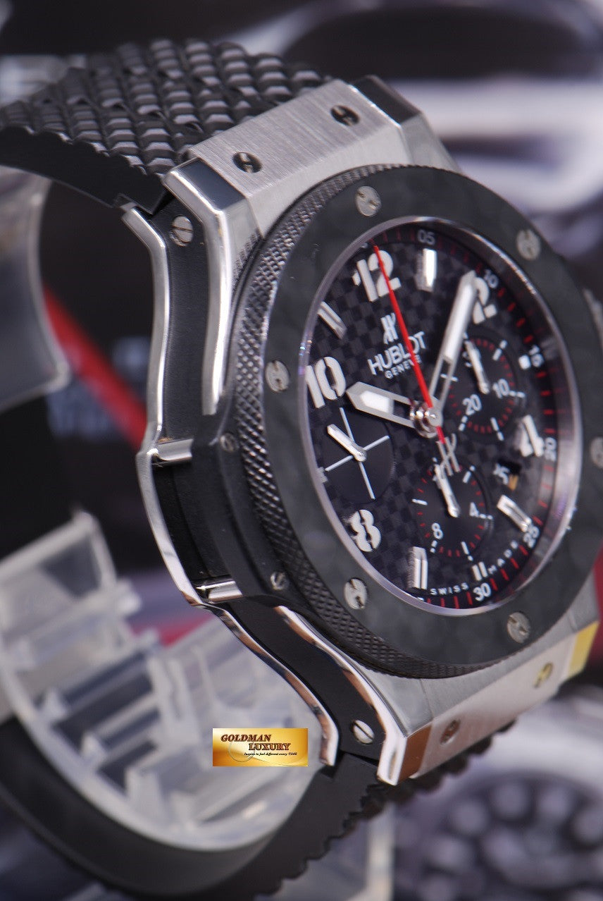[SOLD] HUBLOT BIG BANG CHRONOGRAPH STAINLESS STEEL BLACK CERAMIC BEZEL AUTOMATIC (NEAR MINT)