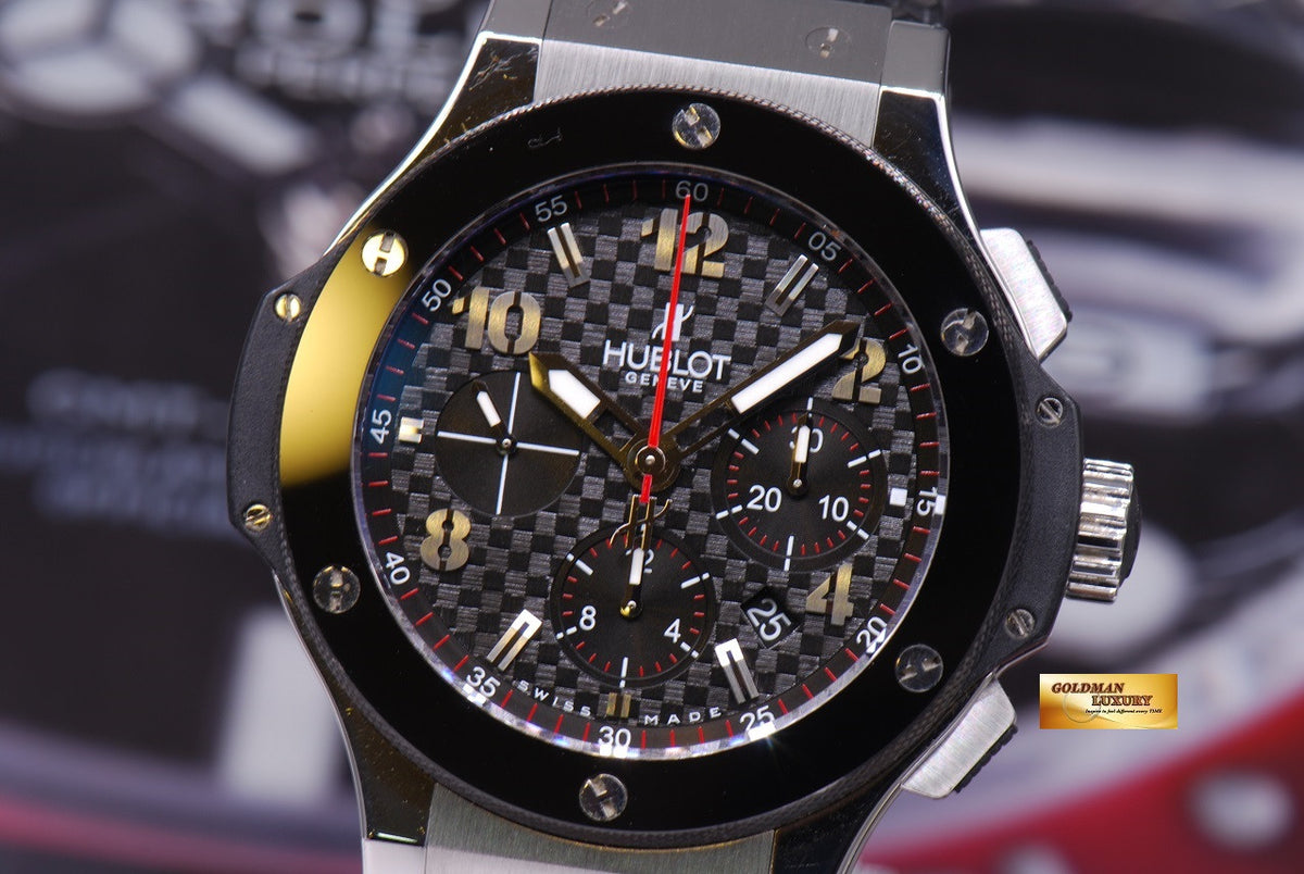 [SOLD] HUBLOT BIG BANG CHRONOGRAPH STAINLESS STEEL BLACK CERAMIC BEZEL AUTOMATIC (NEAR MINT)