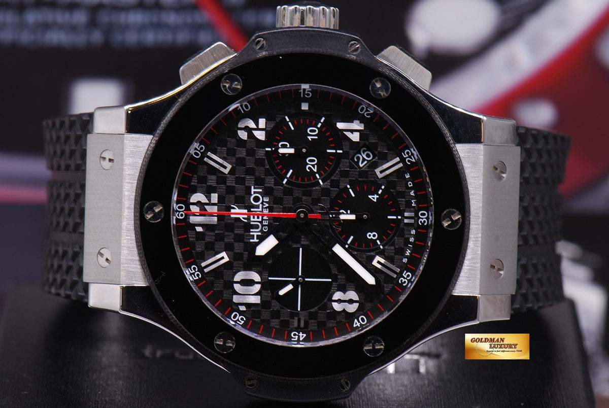 [SOLD] HUBLOT BIG BANG CHRONOGRAPH STAINLESS STEEL BLACK CERAMIC BEZEL AUTOMATIC (NEAR MINT)