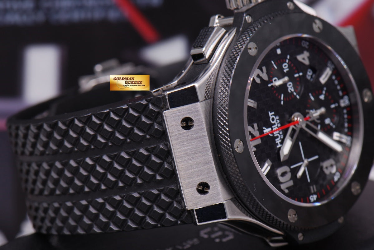 [SOLD] HUBLOT BIG BANG CHRONOGRAPH STAINLESS STEEL BLACK CERAMIC BEZEL AUTOMATIC (NEAR MINT)