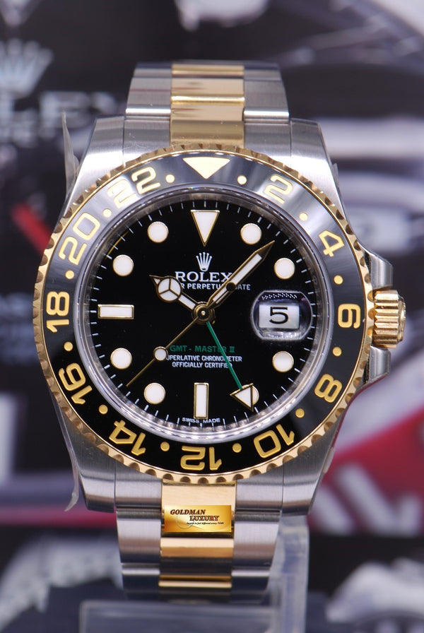 [SOLD] ROLEX OYSTER PERPETUAL GMT-MASTER II HALF-GOLD Ref 116713LN (MINT)