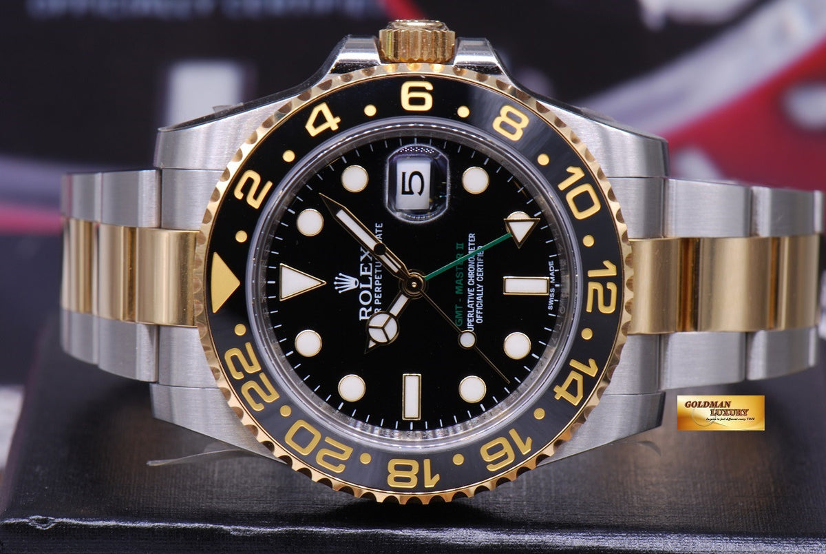 [SOLD] ROLEX OYSTER PERPETUAL GMT-MASTER II HALF-GOLD Ref 116713LN (MINT)