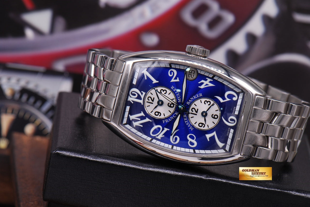 [SOLD] FRANCK MULLER MASTER BANKER 3 GMT CURVEX AUTOMATIC BLUE (MINT)