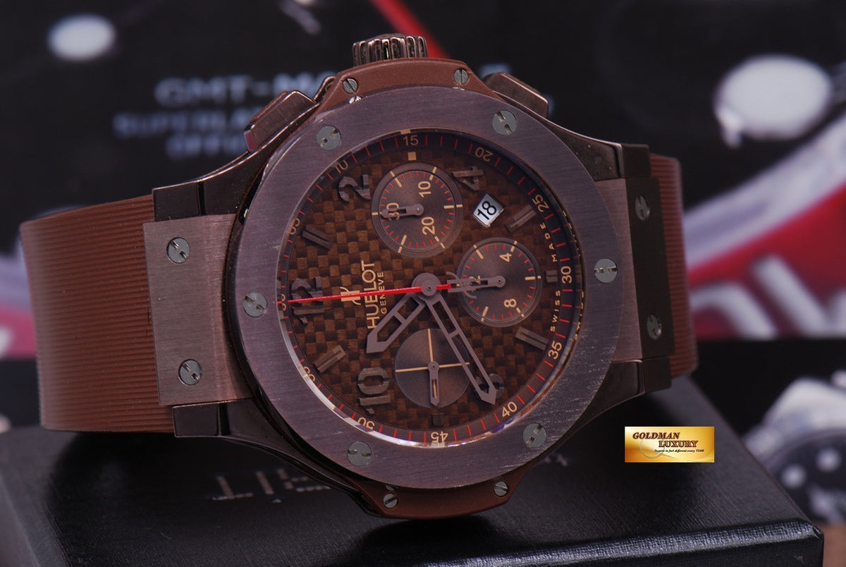[SOLD] HUBLOT BIG BANG CHRONOGRAPH “CHOCOLATE” 44mm CERAMIC BEZEL AUTOMATIC (MINT)