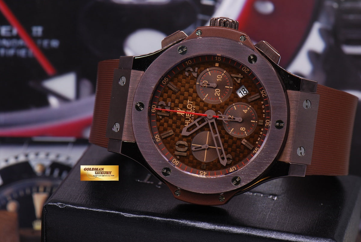 [SOLD] HUBLOT BIG BANG CHRONOGRAPH “CHOCOLATE” 44mm CERAMIC BEZEL AUTOMATIC (MINT)