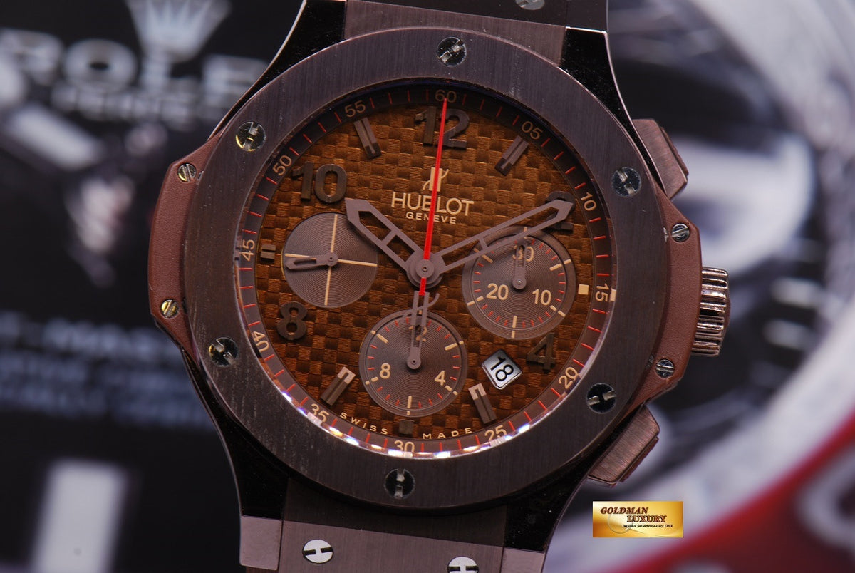 [SOLD] HUBLOT BIG BANG CHRONOGRAPH “CHOCOLATE” 44mm CERAMIC BEZEL AUTOMATIC (MINT)