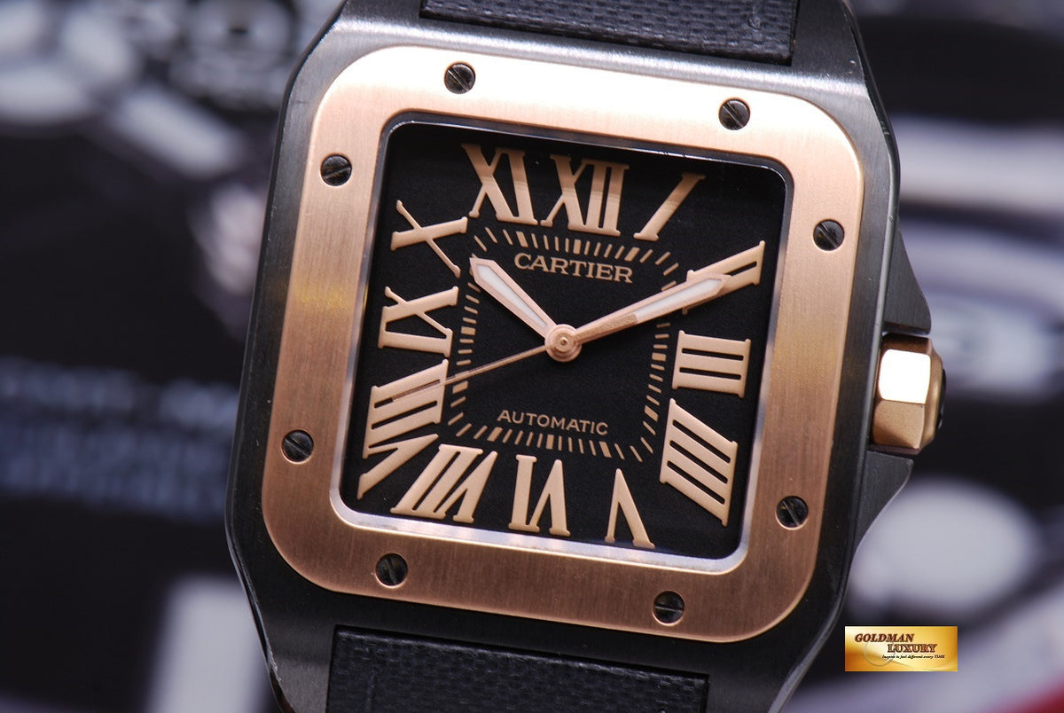 [SOLD] CARTIER SANTOS 100 XL ADLC BLACK HALF-GOLD AUTOMATIC (MINT)