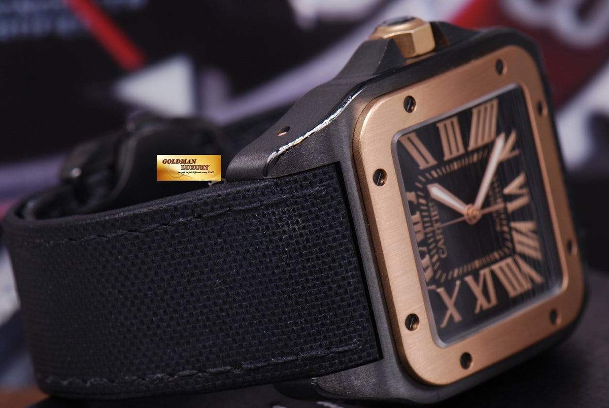 [SOLD] CARTIER SANTOS 100 XL ADLC BLACK HALF-GOLD AUTOMATIC (MINT)