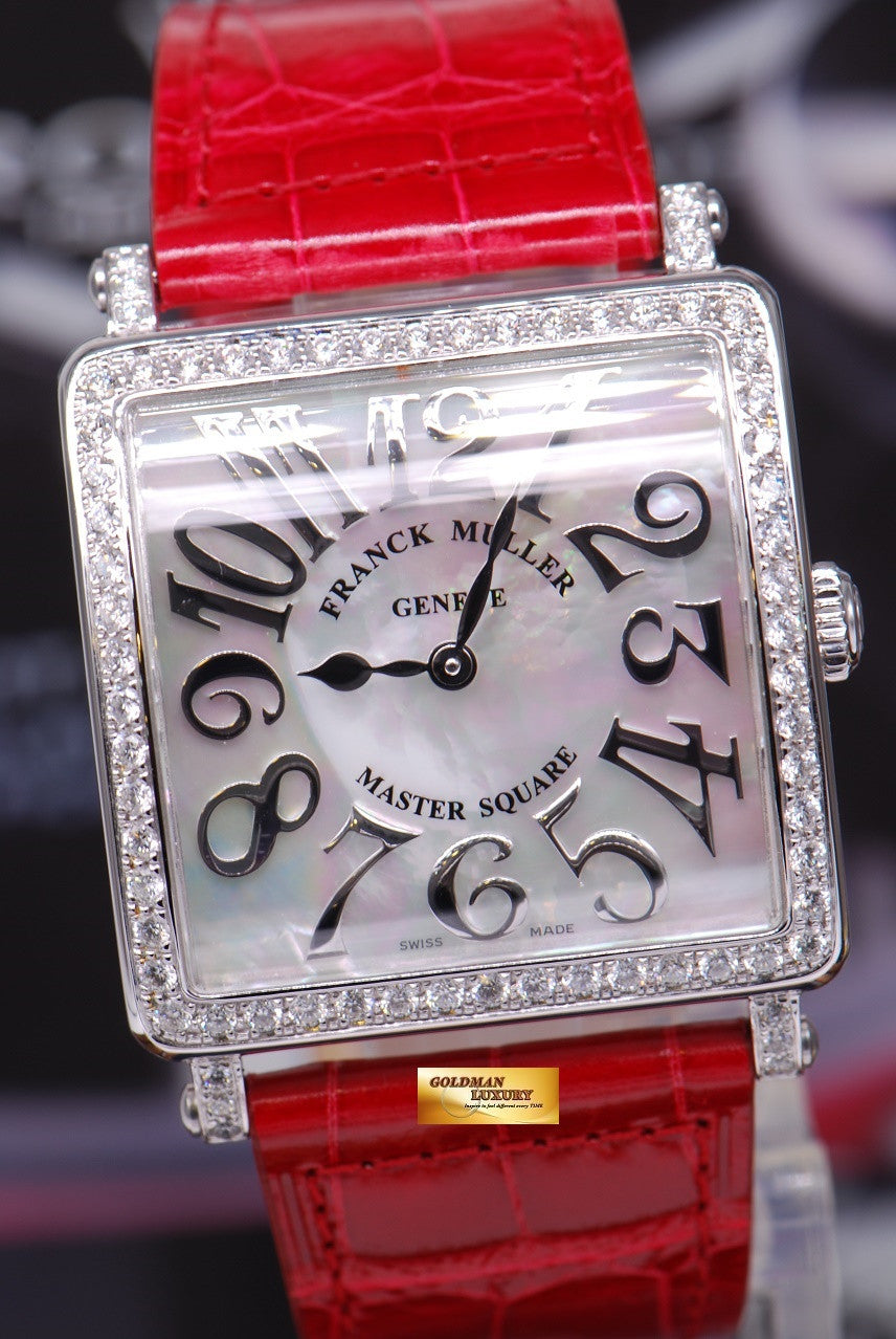 [SOLD] FRANCK MULLER MASTER SQUARE MOP SS 1 ROW DIAMONDS QUARTZ Ref 6002M  (NEW)
