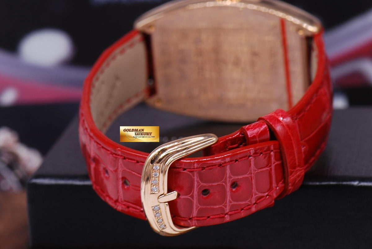 [SOLD] FRANCK MULLER CURVEX 18K ROSE GOLD COLOR DREAMS 1 ROW DIAMONDS QUARTZ Ref 2852 B  (NEW)