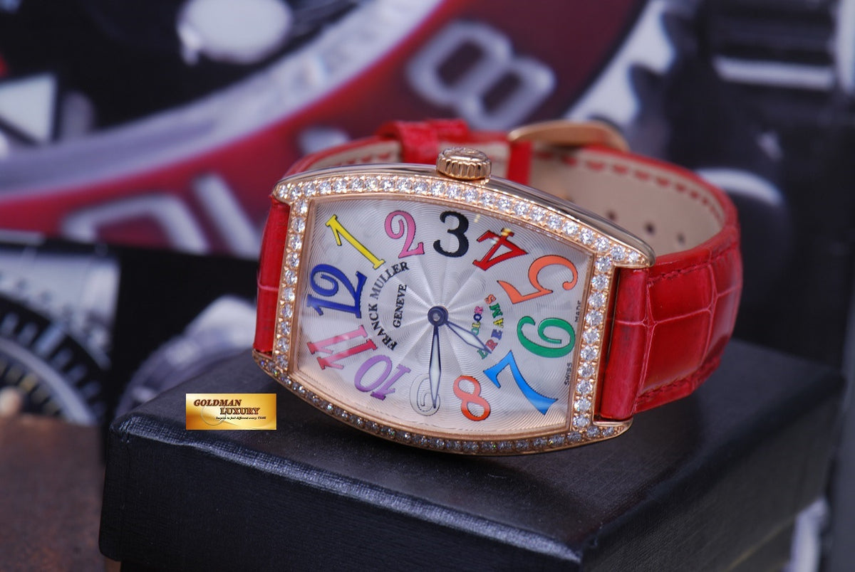 [SOLD] FRANCK MULLER CURVEX 18K ROSE GOLD COLOR DREAMS 1 ROW DIAMONDS QUARTZ Ref 2852 B  (NEW)