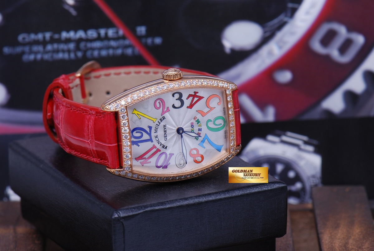 [SOLD] FRANCK MULLER CURVEX 18K ROSE GOLD COLOR DREAMS 1 ROW DIAMONDS QUARTZ Ref 2852 B  (NEW)