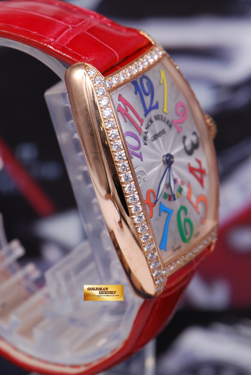 [SOLD] FRANCK MULLER CURVEX 18K ROSE GOLD COLOR DREAMS 1 ROW DIAMONDS QUARTZ Ref 2852 B  (NEW)