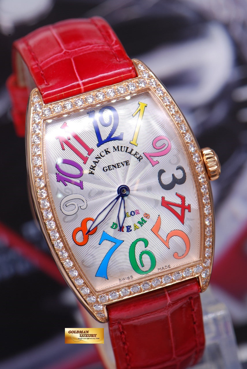 [SOLD] FRANCK MULLER CURVEX 18K ROSE GOLD COLOR DREAMS 1 ROW DIAMONDS QUARTZ Ref 2852 B  (NEW)