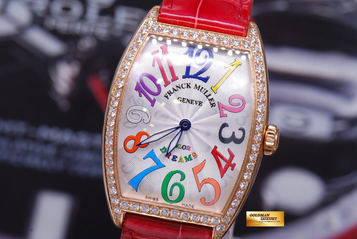 [SOLD] FRANCK MULLER CURVEX 18K ROSE GOLD COLOR DREAMS 1 ROW DIAMONDS QUARTZ Ref 2852 B  (NEW)