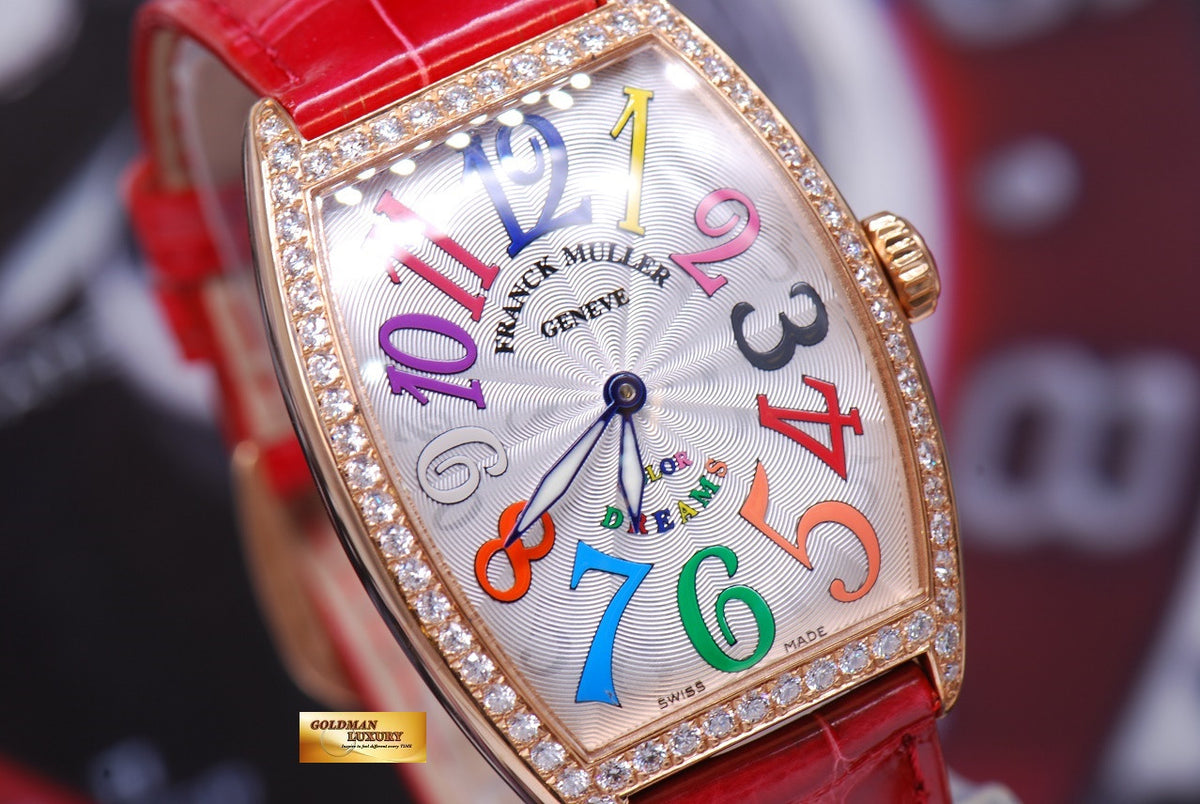 [SOLD] FRANCK MULLER CURVEX 18K ROSE GOLD COLOR DREAMS 1 ROW DIAMONDS QUARTZ Ref 2852 B  (NEW)