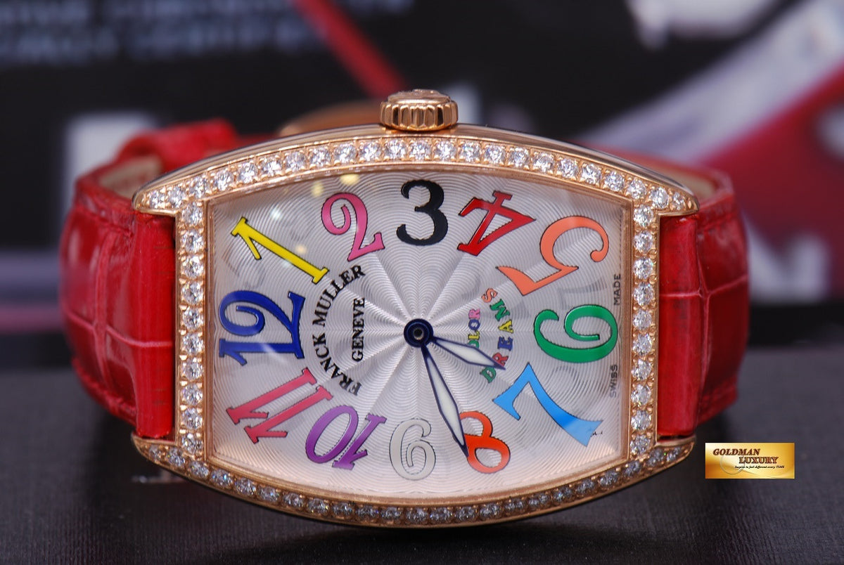 [SOLD] FRANCK MULLER CURVEX 18K ROSE GOLD COLOR DREAMS 1 ROW DIAMONDS QUARTZ Ref 2852 B  (NEW)