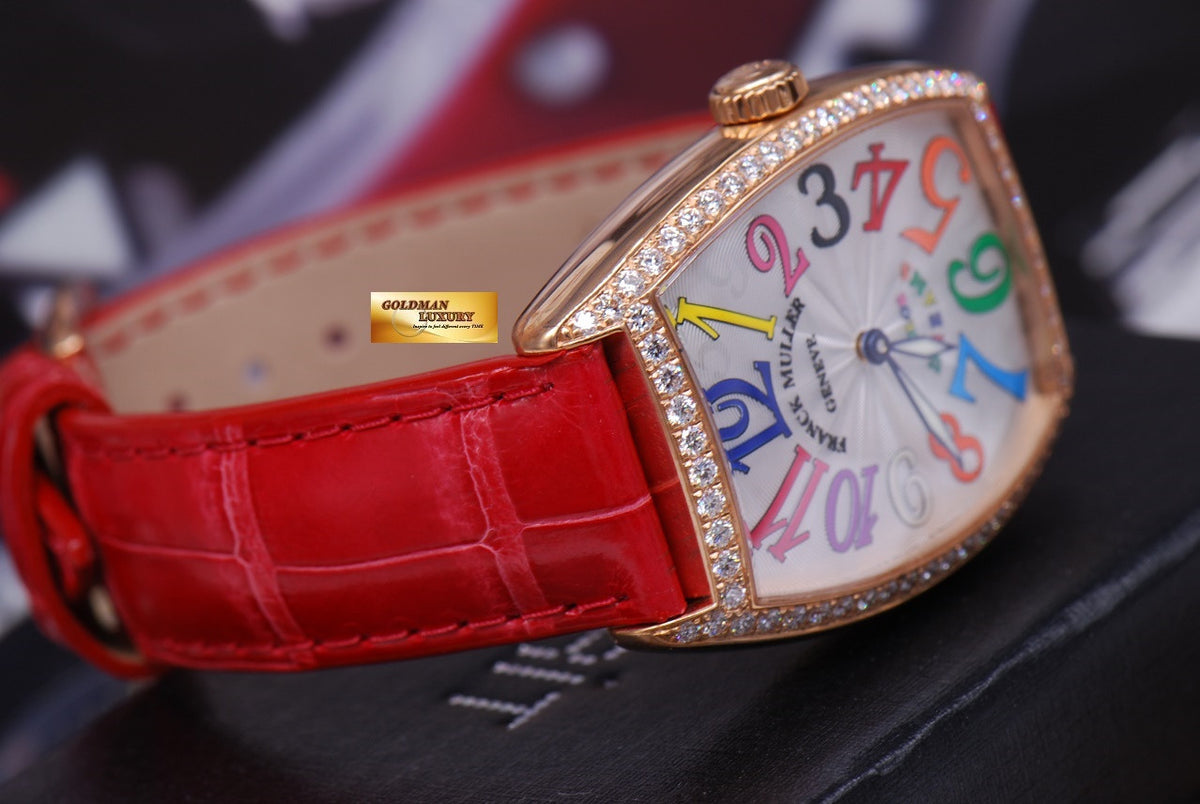 [SOLD] FRANCK MULLER CURVEX 18K ROSE GOLD COLOR DREAMS 1 ROW DIAMONDS QUARTZ Ref 2852 B  (NEW)