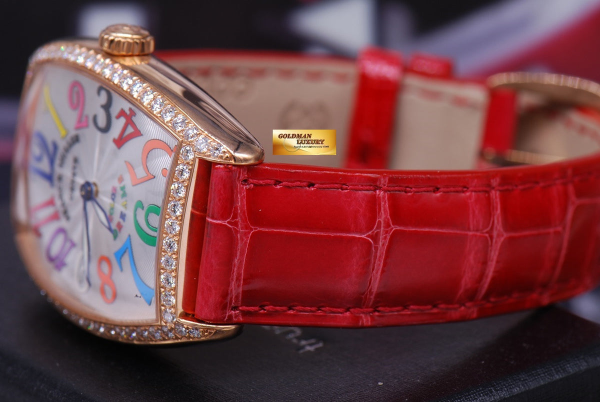 [SOLD] FRANCK MULLER CURVEX 18K ROSE GOLD COLOR DREAMS 1 ROW DIAMONDS QUARTZ Ref 2852 B  (NEW)