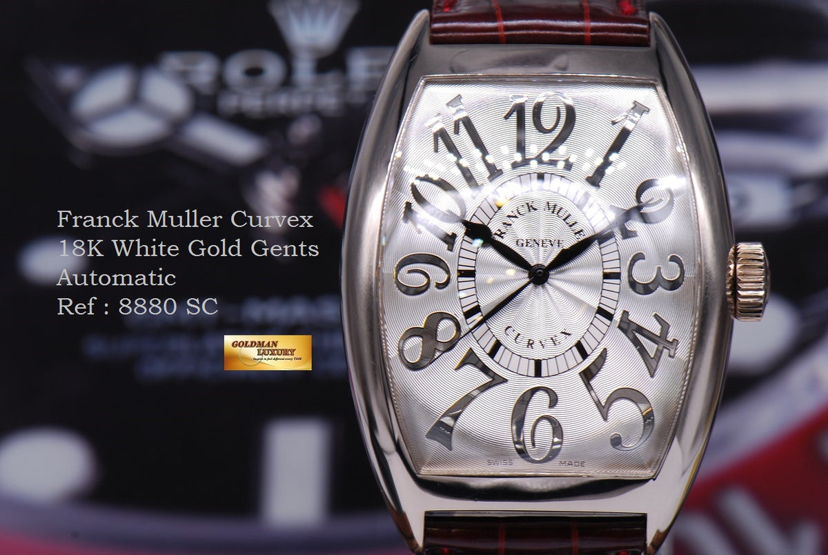 [SOLD] FRANCK MULLER CURVEX 18K WHITE GOLD GENTS RELIEF AUTOMATIC Ref 8880 SC (MINT)