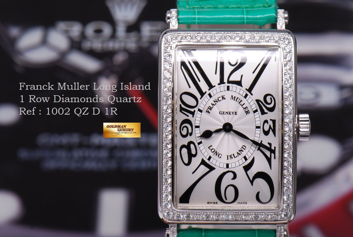 [SOLD] FRANCK MULLER LONG ISLAND 1 ROW DIAMONDS QUARTZ 1002 QZ D 1R (NEW)