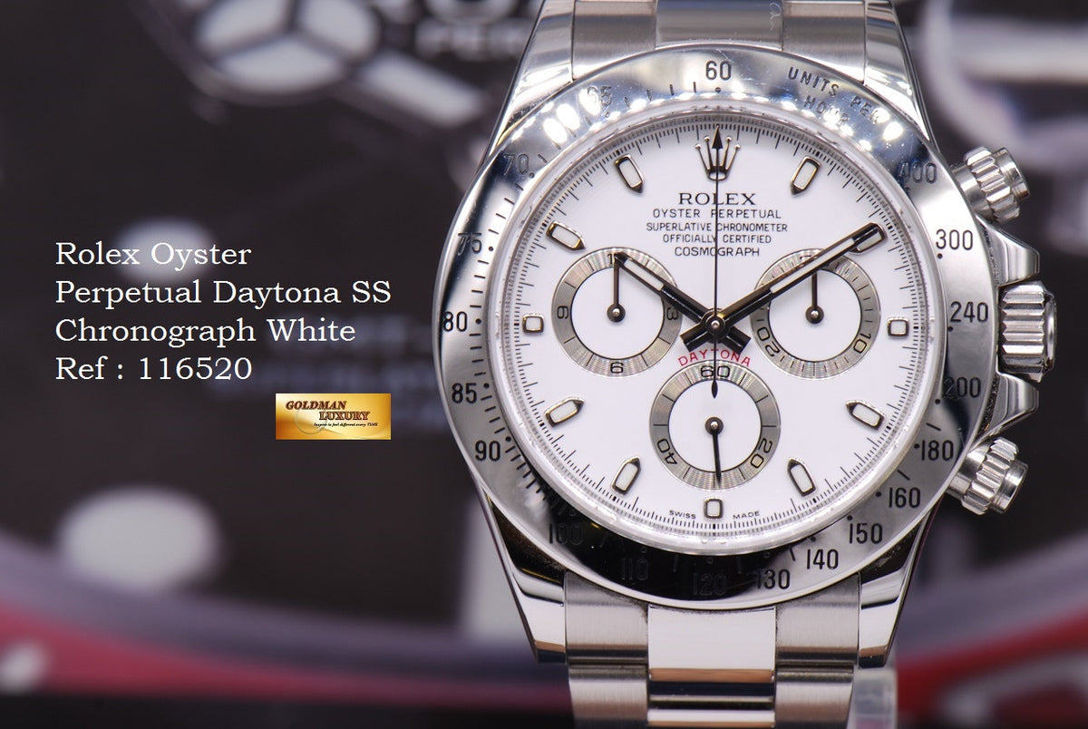 [SOLD] ROLEX OYSTER PERPETUAL DAYTONA SS WHITE Ref : 116520 (MINT)