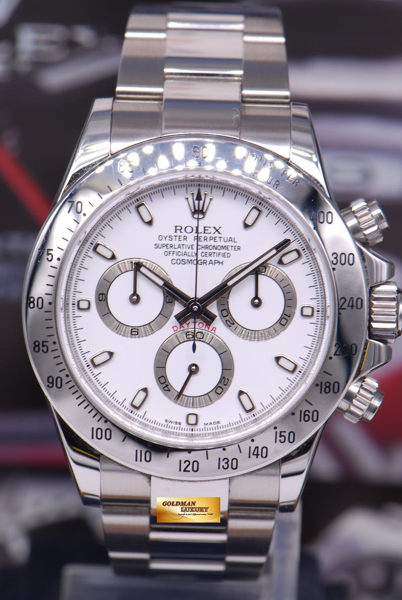 SOLD ROLEX OYSTER PERPETUAL DAYTONA SS WHITE Ref 116520 MINT Goldman Luxury