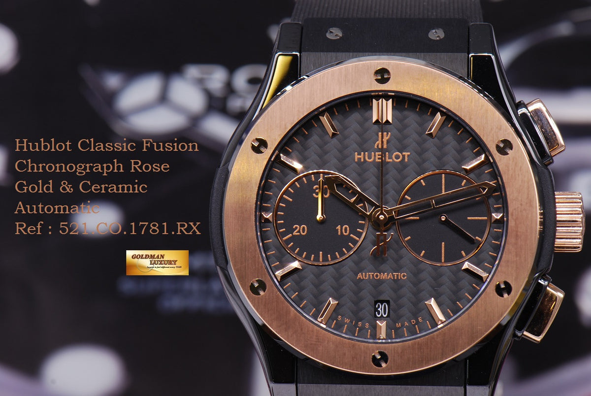 [SOLD] HUBLOT CLASSIC FUSION CERAMIC & ROSE GOLD 45mm CHRONOGRAPH (LNIB)
