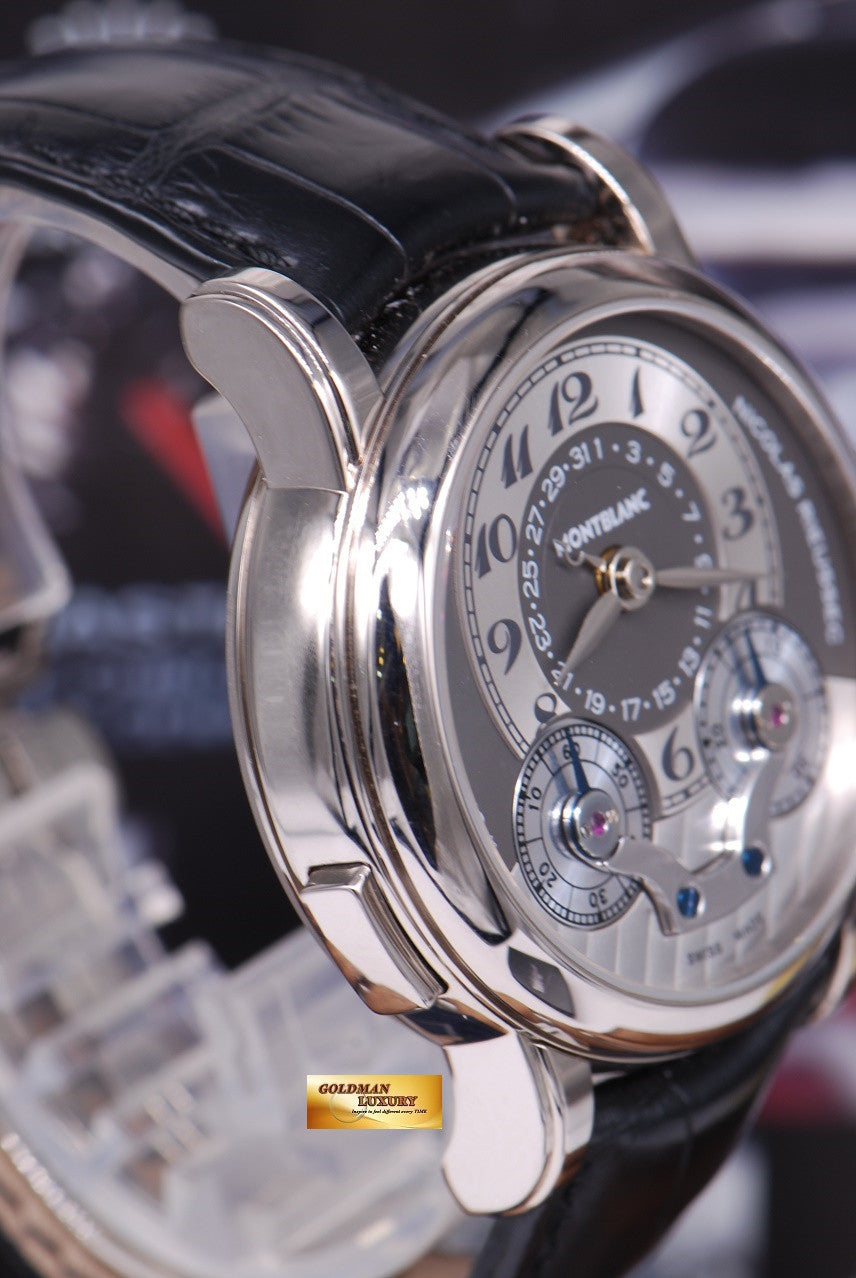 MONT BLANC NICOLAS RIEUSSEC CHRONOGRAPH 42mm 18K WHITE GOLD MANUAL (MINT)