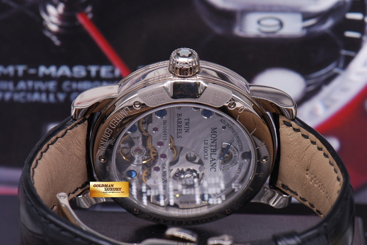 MONT BLANC NICOLAS RIEUSSEC CHRONOGRAPH 42mm 18K WHITE GOLD MANUAL (MINT)