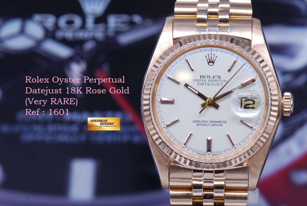 [SOLD] ROLEX OYSTER PERPETUAL DATEJUST 18K ROSE GOLD Ref : 1601 (VERY RARE)