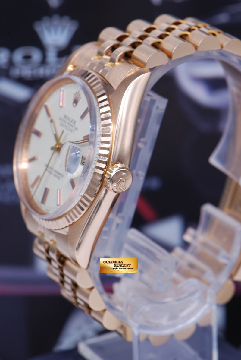 SOLD ROLEX OYSTER PERPETUAL DATEJUST 18K ROSE GOLD Ref 1601