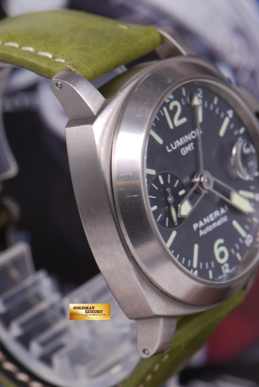 [SOLD] PANERAI LUMINOR GMT TITANIUM ANTHRACITE BLUE DIAL Ref : PAM 89 (RARE) (NEAR MINT)