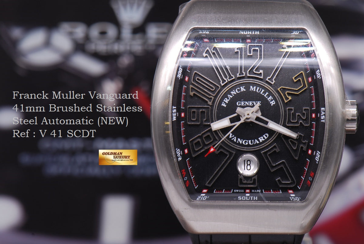 [SOLD] FRANCK MULLER VANGUARD 41mm BRUSHED SS AUTOMATIC Ref V41SCDT (NEW-UNWORN)