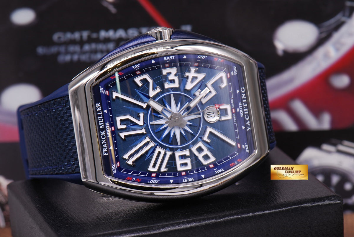 [SOLD] FRANCK MULLER VANGUARD YACHTING 45mm LIGHTING BLUE SS AUTOMATIC Ref V45SCDT (NEW-UNWORN)