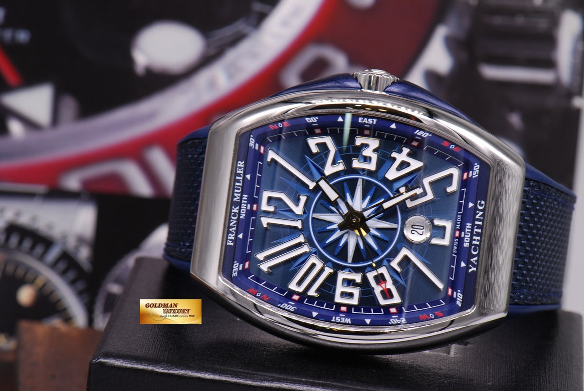 [SOLD] FRANCK MULLER VANGUARD YACHTING 45mm LIGHTING BLUE SS AUTOMATIC Ref V45SCDT (NEW-UNWORN)