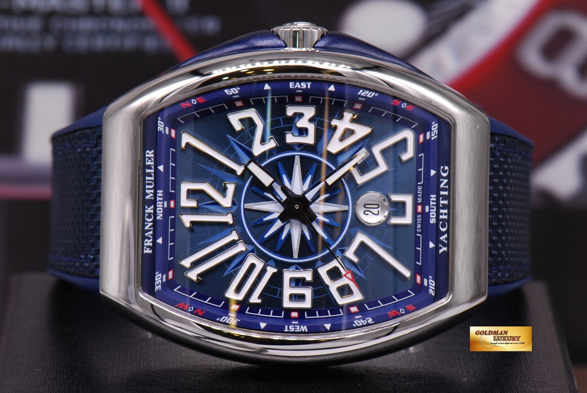 [SOLD] FRANCK MULLER VANGUARD YACHTING 45mm LIGHTING BLUE SS AUTOMATIC Ref V45SCDT (NEW-UNWORN)